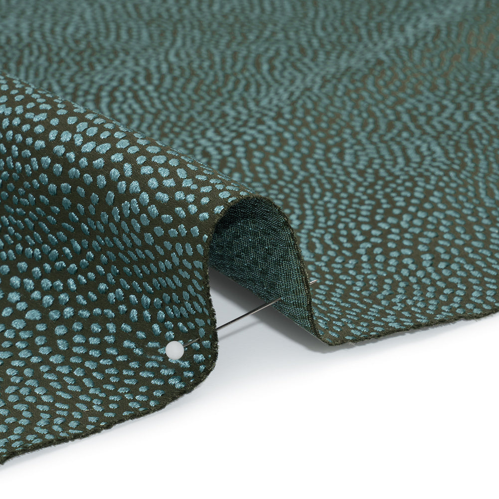 Recycled Polyester Jacquard - Juniper Little All-Over Spots - British Imported - Detail Recycled Polyester Jacquard - Juniper Little All-Over Spots - British Imported - Detail