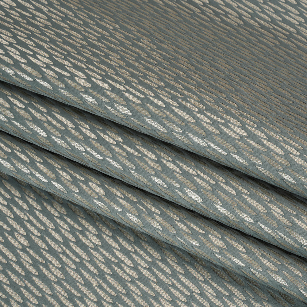 Luminous Drapery Jacquard - Stone Raindrops - British Imported - Folded Luminous Drapery Jacquard - Stone Raindrops - British Imported - Folded