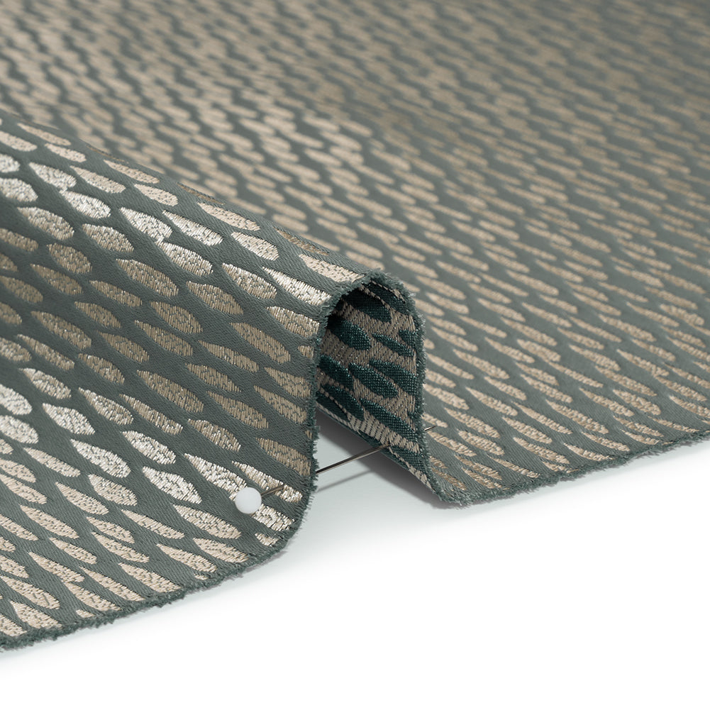 Luminous Drapery Jacquard - Stone Raindrops - British Imported - Detail Luminous Drapery Jacquard - Stone Raindrops - British Imported - Detail