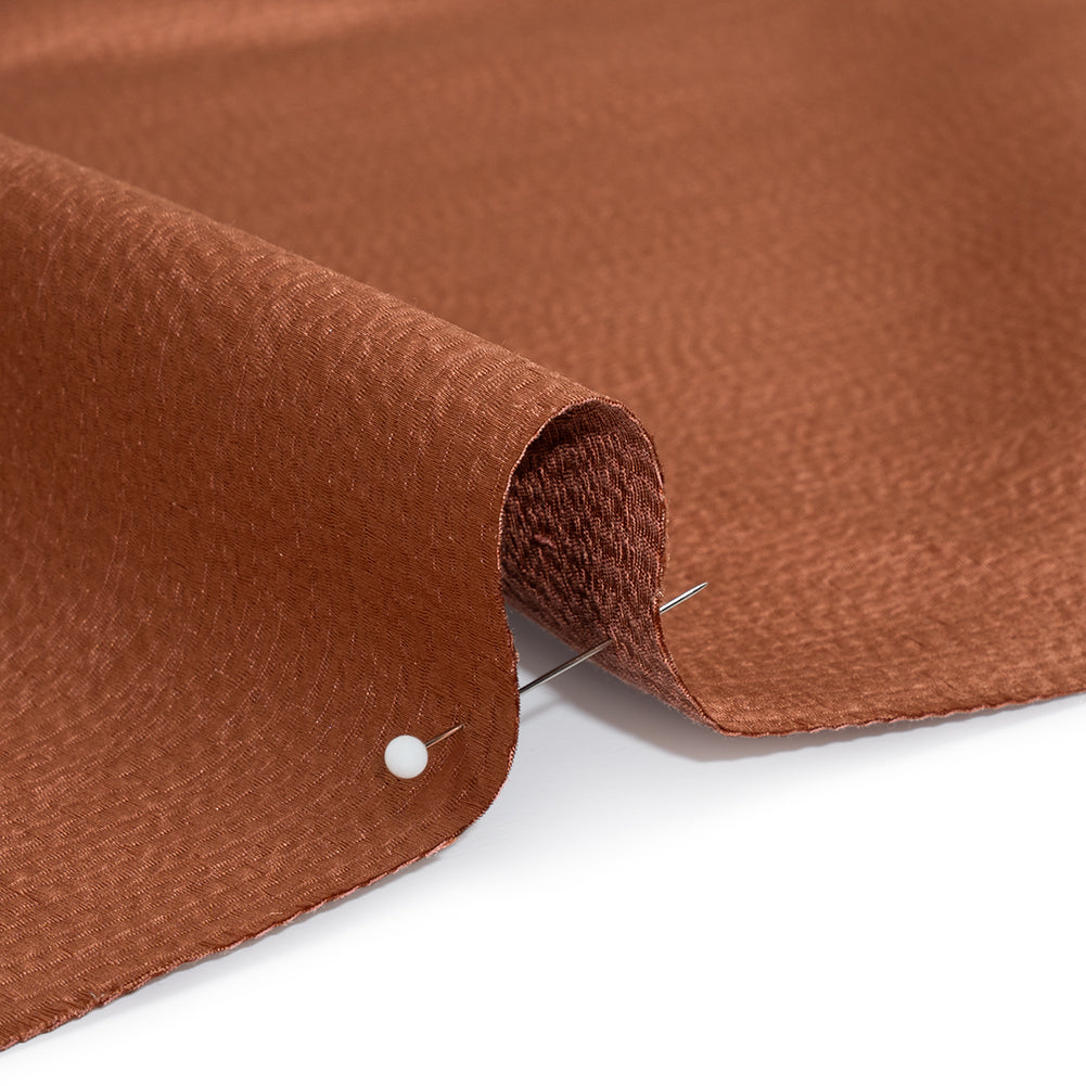 Luminous Textural Recycled Polyester Woven - Paprika - British Imported - Detail Luminous Textural Recycled Polyester Woven - Paprika - British Imported - Detail