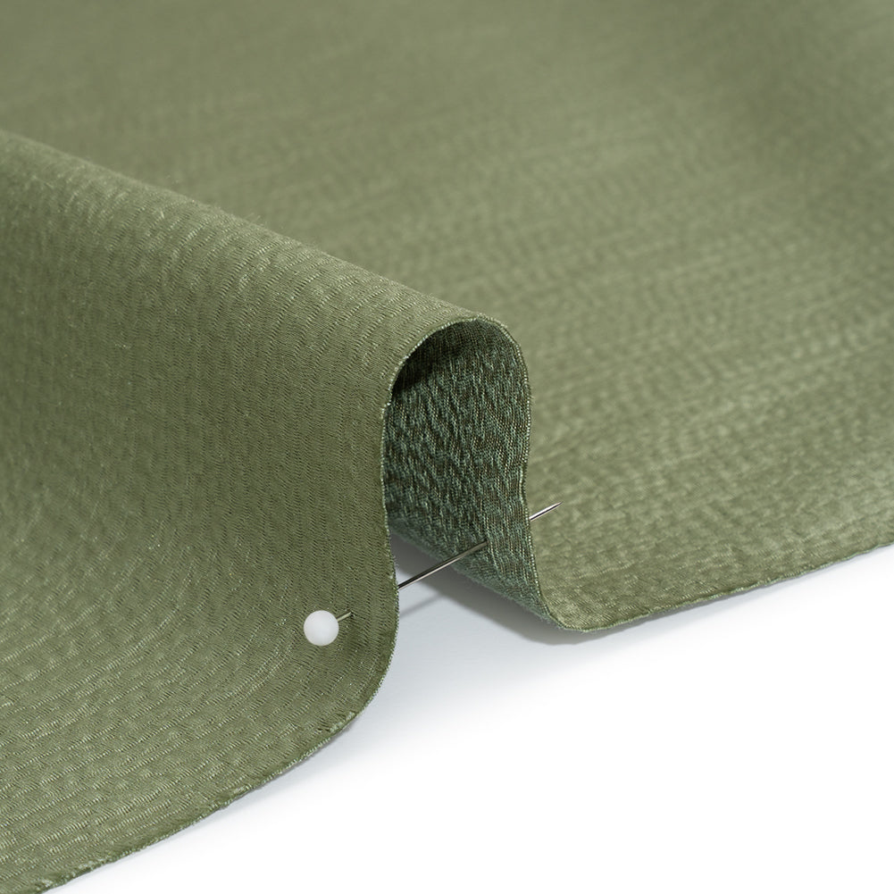 Luminous Textural Recycled Polyester Woven - Sage - British Imported - Detail Luminous Textural Recycled Polyester Woven - Sage - British Imported - Detail