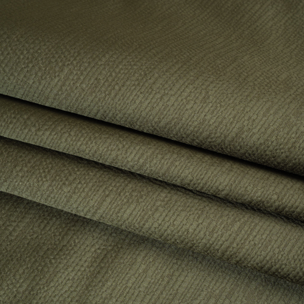 Luminous Textural Recycled Polyester Woven - Seaweed - British Imported - Folded Luminous Textural Recycled Polyester Woven - Seaweed - British Imported - Folded