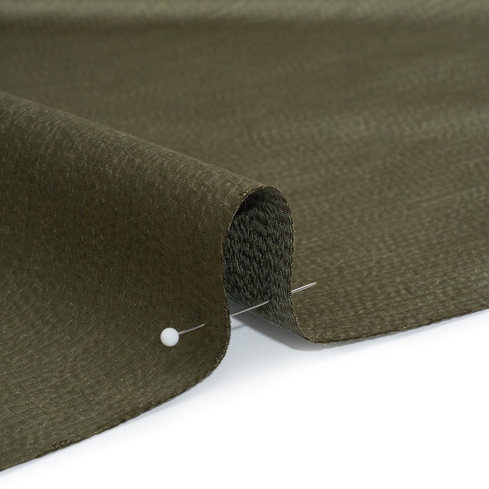 Luminous Textural Recycled Polyester Woven - Seaweed - British Imported - Detail Luminous Textural Recycled Polyester Woven - Seaweed - British Imported - Detail