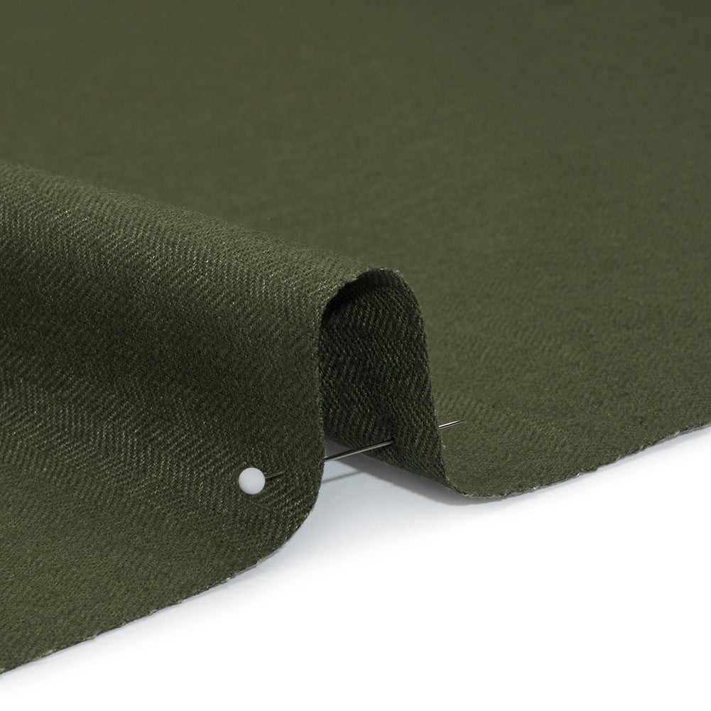 Recycled Polyester Drapery Woven - Olive - British Imported - Detail Recycled Polyester Drapery Woven - Olive - British Imported - Detail
