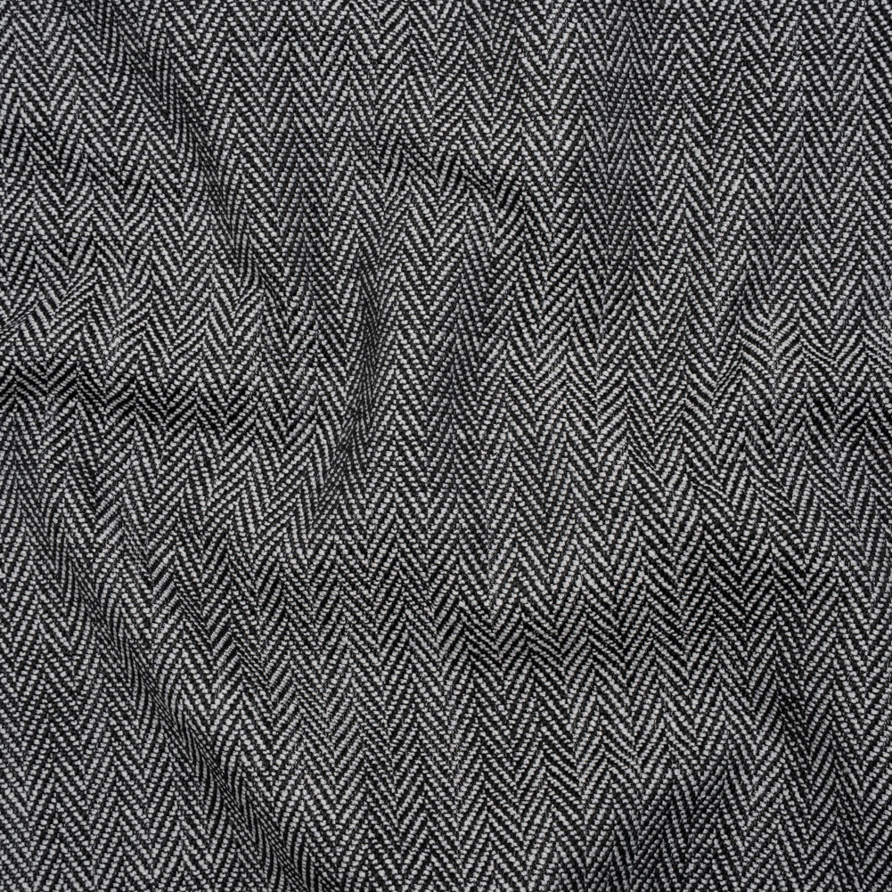 Recycled Polyester Home Decor Twill - Ebony Herringbone - British Imported Recycled Polyester Home Decor Twill - Ebony Herringbone - British Imported