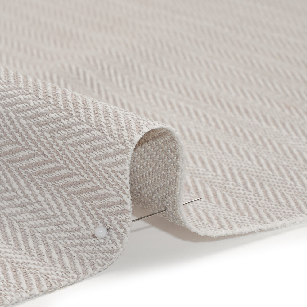 Recycled Polyester Home Decor Twill - Stone Herringbone - British Imported - Detail Recycled Polyester Home Decor Twill - Stone Herringbone - British Imported - Detail