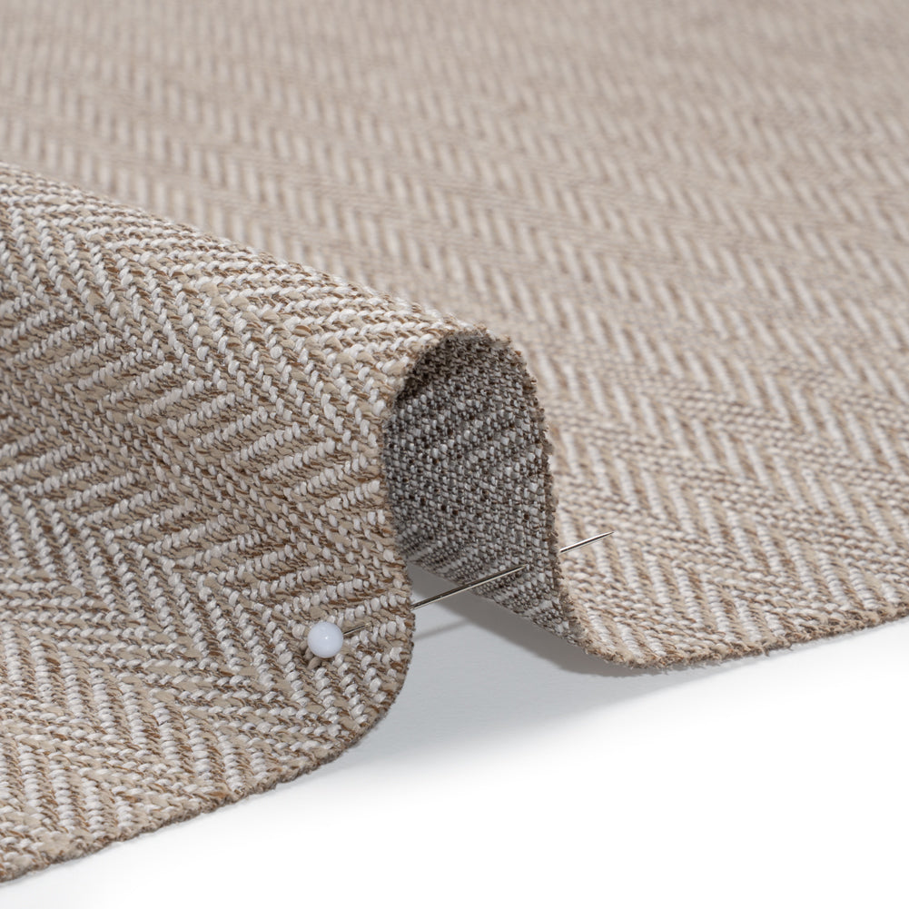 Recycled Polyester Home Decor Twill - Taupe Herringbone - British Imported - Detail Recycled Polyester Home Decor Twill - Taupe Herringbone - British Imported - Detail