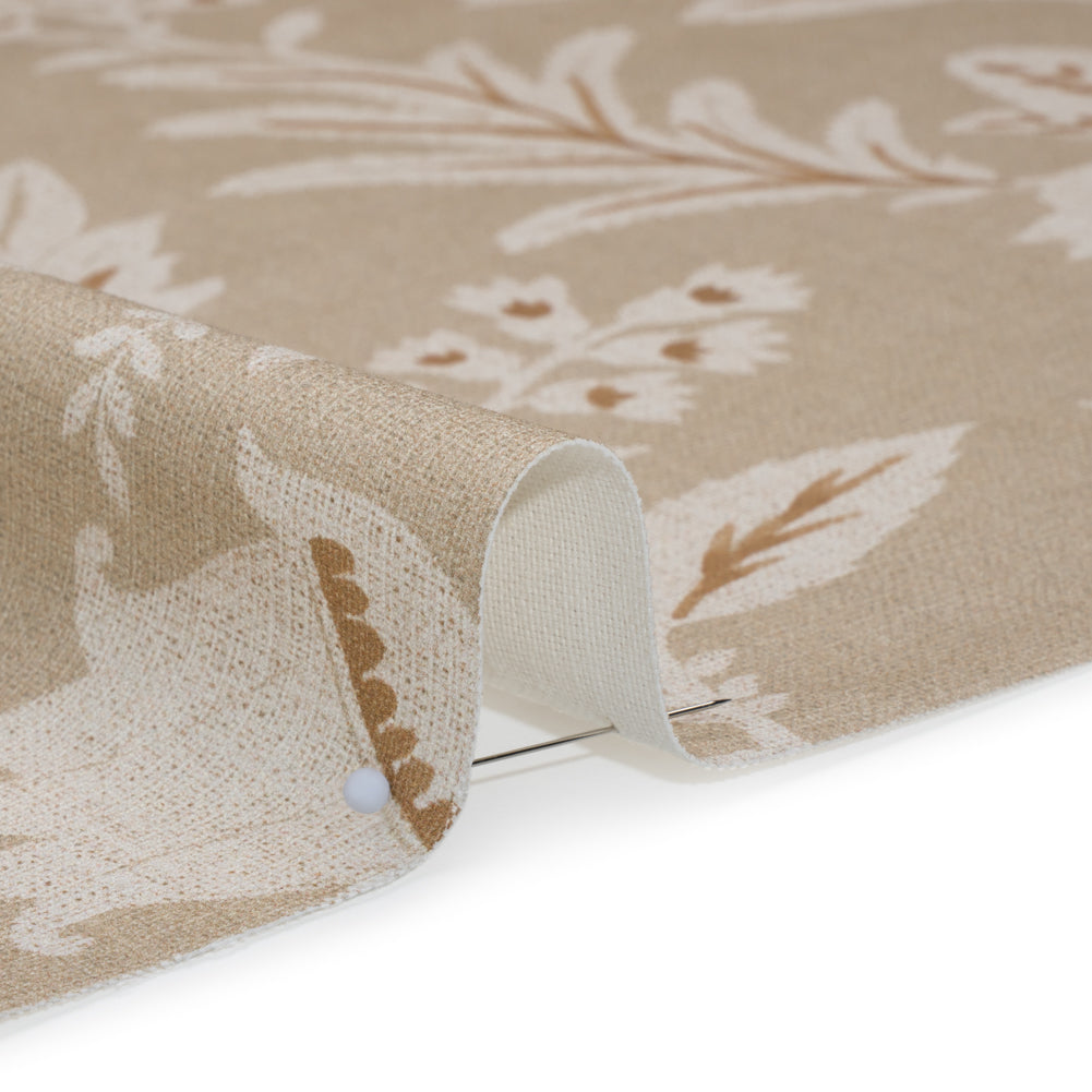 Printed Cotton Canvas - Linen Leafy Sprays and Little Flowers - British Imported - Detail Printed Cotton Canvas - Linen Leafy Sprays and Little Flowers - British Imported - Detail