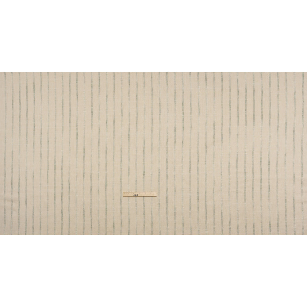 Polyester and Cotton Drapery Twill - Eucalyptus Zig Zags and Textured Stripes - British Imported - Full Polyester and Cotton Drapery Twill - Eucalyptus Zig Zags and Textured Stripes - British Imported - Full