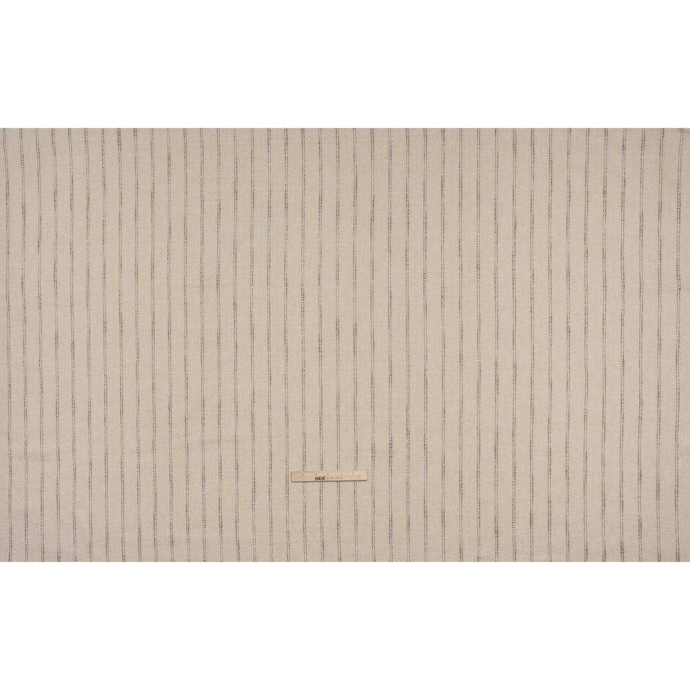 Polyester and Cotton Drapery Twill - Walnut Zig Zags and Textured Stripes - British Imported - Full Polyester and Cotton Drapery Twill - Walnut Zig Zags and Textured Stripes - British Imported - Full