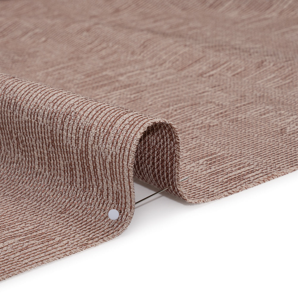 Recycled Polyester and Cotton Drapery Woven - Rosewood Striations - British Imported - Detail Recycled Polyester and Cotton Drapery Woven - Rosewood Striations - British Imported - Detail