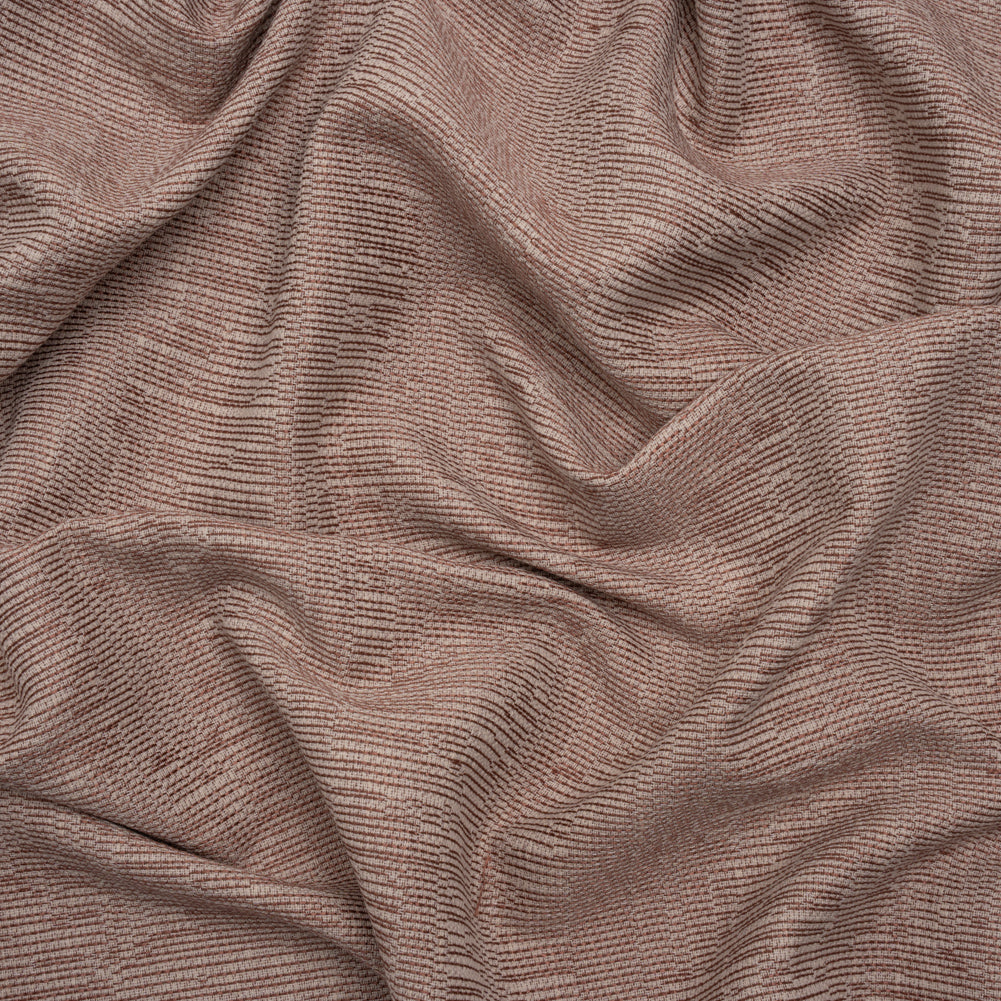 Recycled Polyester and Cotton Drapery Woven - Rosewood Striations - British Imported Recycled Polyester and Cotton Drapery Woven - Rosewood Striations - British Imported