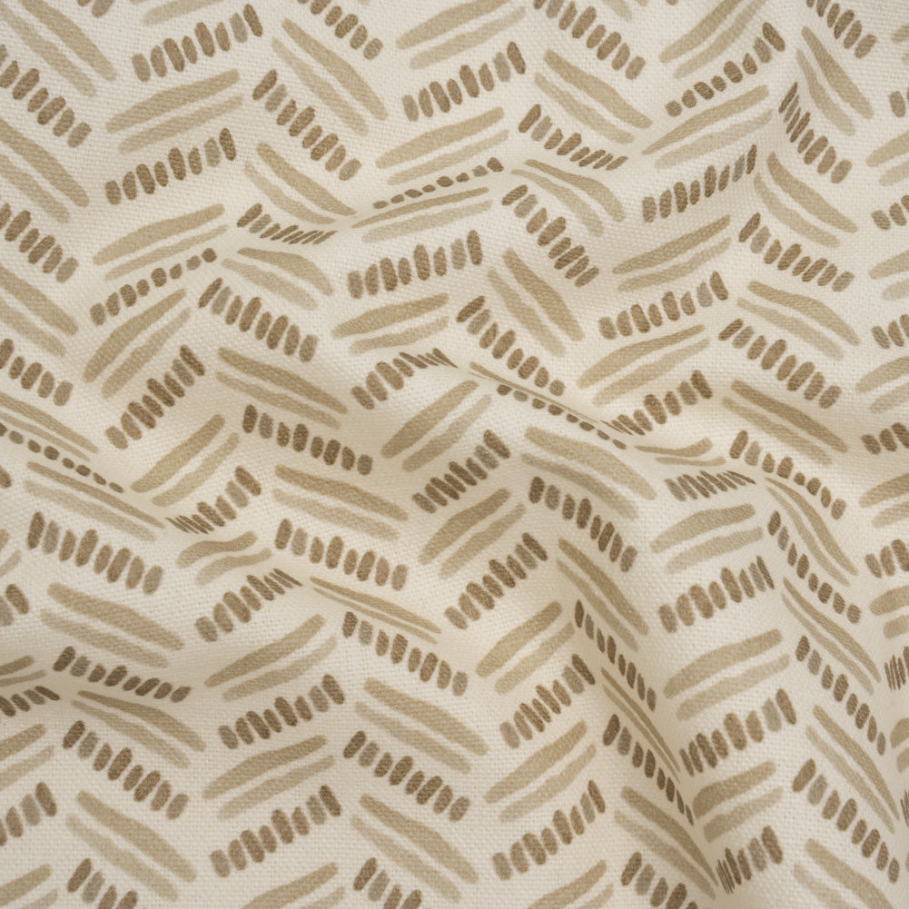 Cotton and Linen Canvas Print - Natural Watercolor Herringbone Chevron - British Imported Cotton and Linen Canvas Print - Natural Watercolor Herringbone Chevron - British Imported
