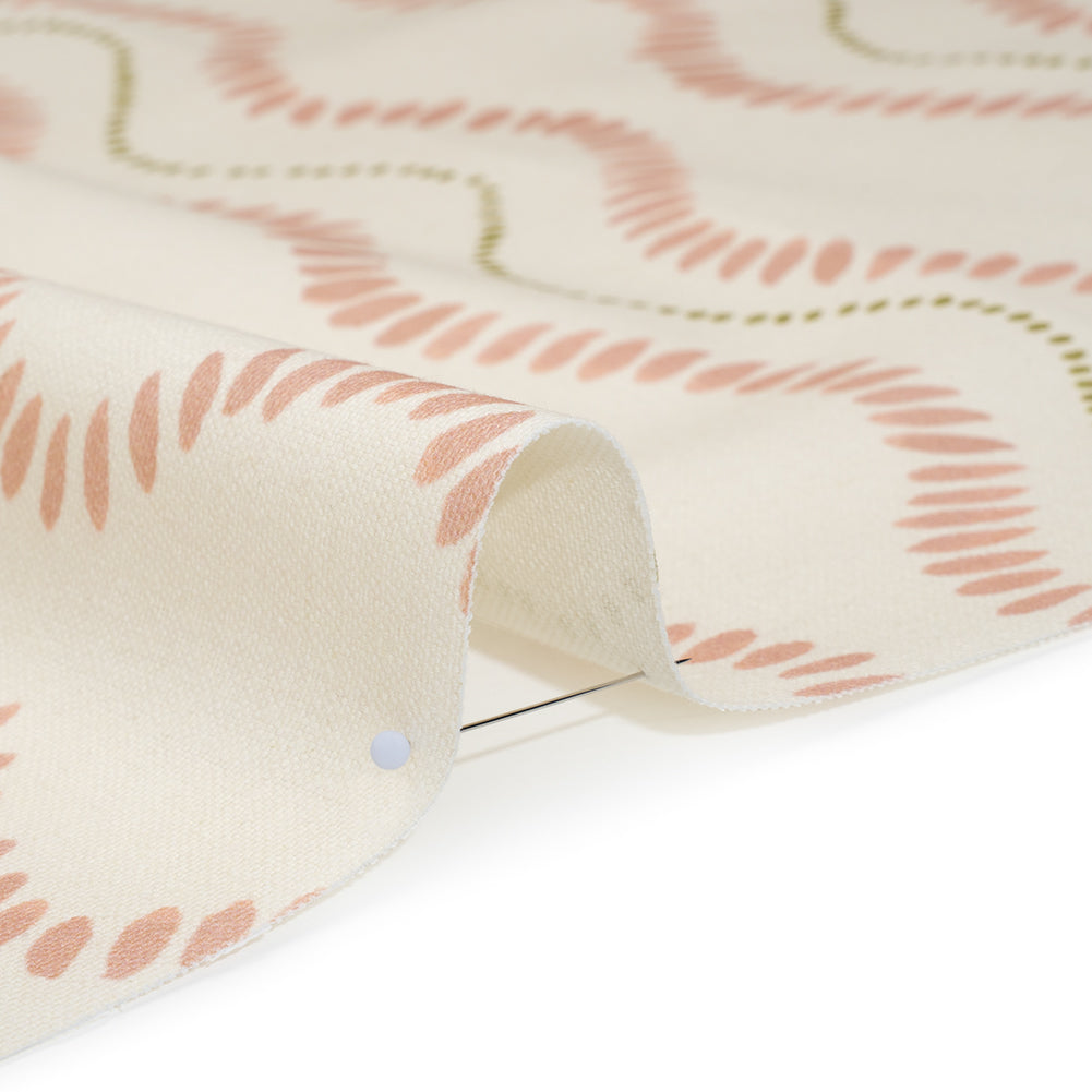 Cotton and Linen Canvas Print - Blossom Waves of Petal and Dots - British Imported - Detail Cotton and Linen Canvas Print - Blossom Waves of Petal and Dots - British Imported - Detail