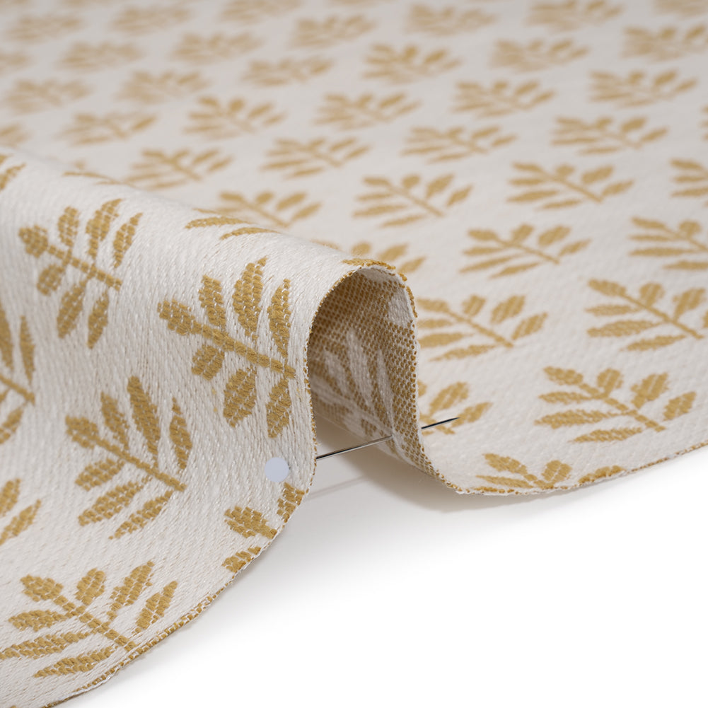 Polyester and Cotton Twill Jacquard - Sunflower Lines of Leaves - British Imported - Detail Polyester and Cotton Twill Jacquard - Sunflower Lines of Leaves - British Imported - Detail