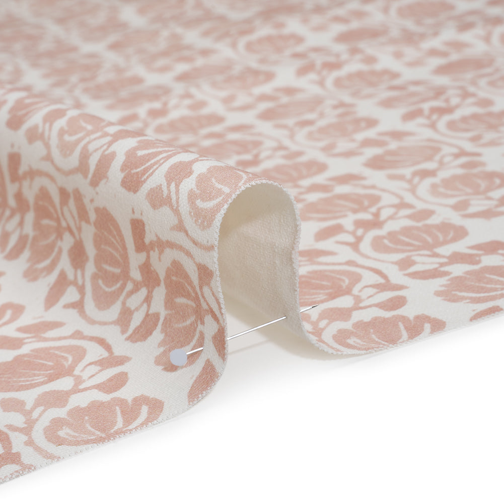 Cotton and Linen Canvas Print - Carnation Block Print Florals - British Imported - Detail Cotton and Linen Canvas Print - Carnation Block Print Florals - British Imported - Detail