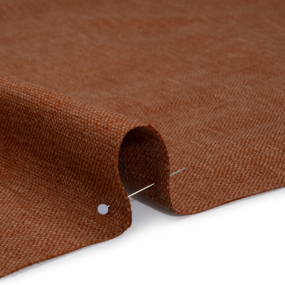 Slubbed Recycled Polyester Home Decor Woven - Ginger Heathered - British Imported - Detail Slubbed Recycled Polyester Home Decor Woven - Ginger Heathered - British Imported - Detail