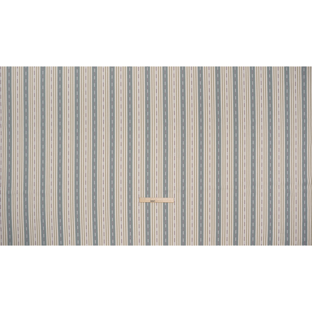 Recycled Polyester Twill Jacquard - Iris Stripes and Dashes - British Imported - Full Recycled Polyester Twill Jacquard - Iris Stripes and Dashes - British Imported - Full