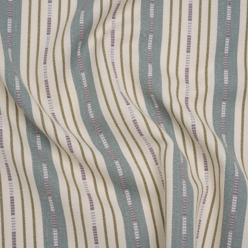 Recycled Polyester Twill Jacquard - Iris Stripes and Dashes - British Imported Recycled Polyester Twill Jacquard - Iris Stripes and Dashes - British Imported