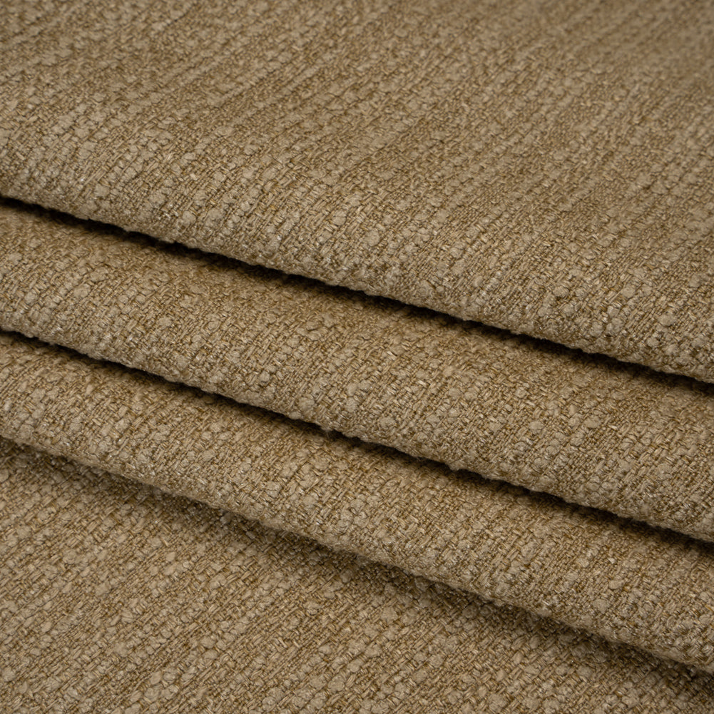 Recycled Polyester Slubbed Boucle Woven - Jute - British Imported - Folded Recycled Polyester Slubbed Boucle Woven - Jute - British Imported - Folded