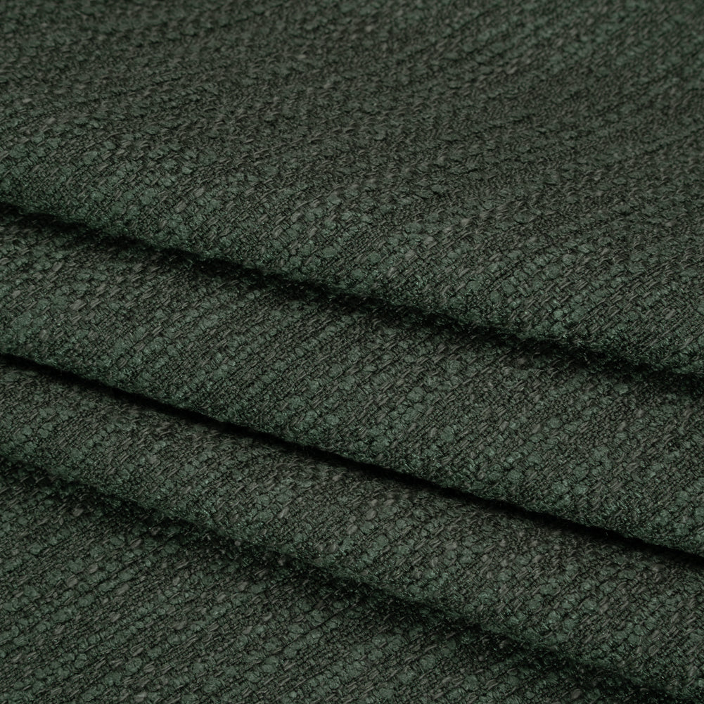 Recycled Polyester Slubbed Boucle Woven - Kingfisher - British Imported - Folded Recycled Polyester Slubbed Boucle Woven - Kingfisher - British Imported - Folded