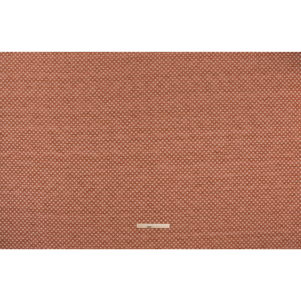 Polyester Boucle Home Decor Jacquard - Coral Plus Signs - British Imported - Full Polyester Boucle Home Decor Jacquard - Coral Plus Signs - British Imported - Full