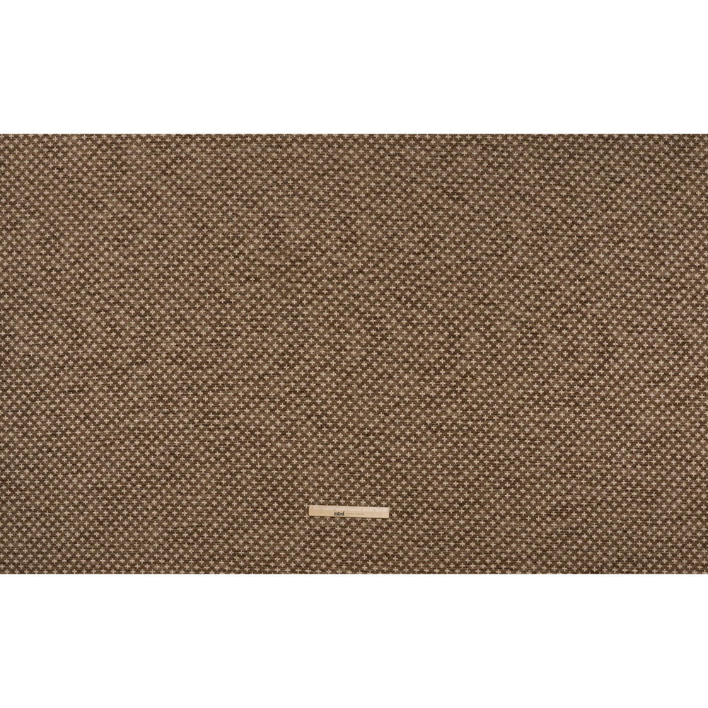 Polyester Boucle Home Decor Jacquard - Walnut Plus Signs - British Imported - Full Polyester Boucle Home Decor Jacquard - Walnut Plus Signs - British Imported - Full