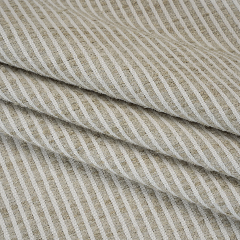 Polyester Boucle Woven - Dove Stripes - British Imported - Folded Polyester Boucle Woven - Dove Stripes - British Imported - Folded