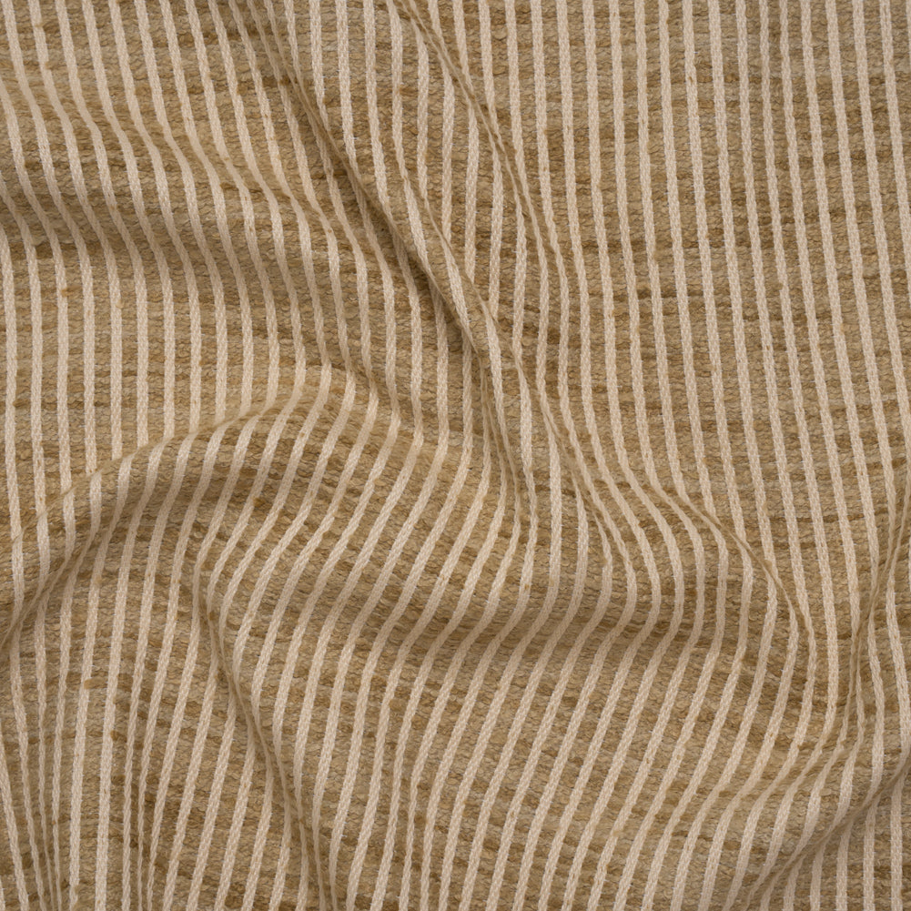 Polyester Boucle Woven - Jute Stripes - British Imported Polyester Boucle Woven - Jute Stripes - British Imported