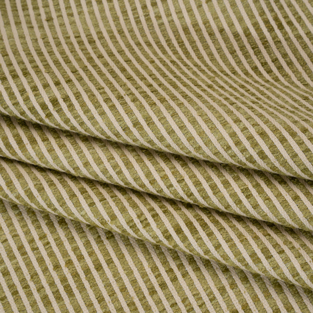 Polyester Boucle Woven - Leaf Stripes - British Imported - Folded Polyester Boucle Woven - Leaf Stripes - British Imported - Folded