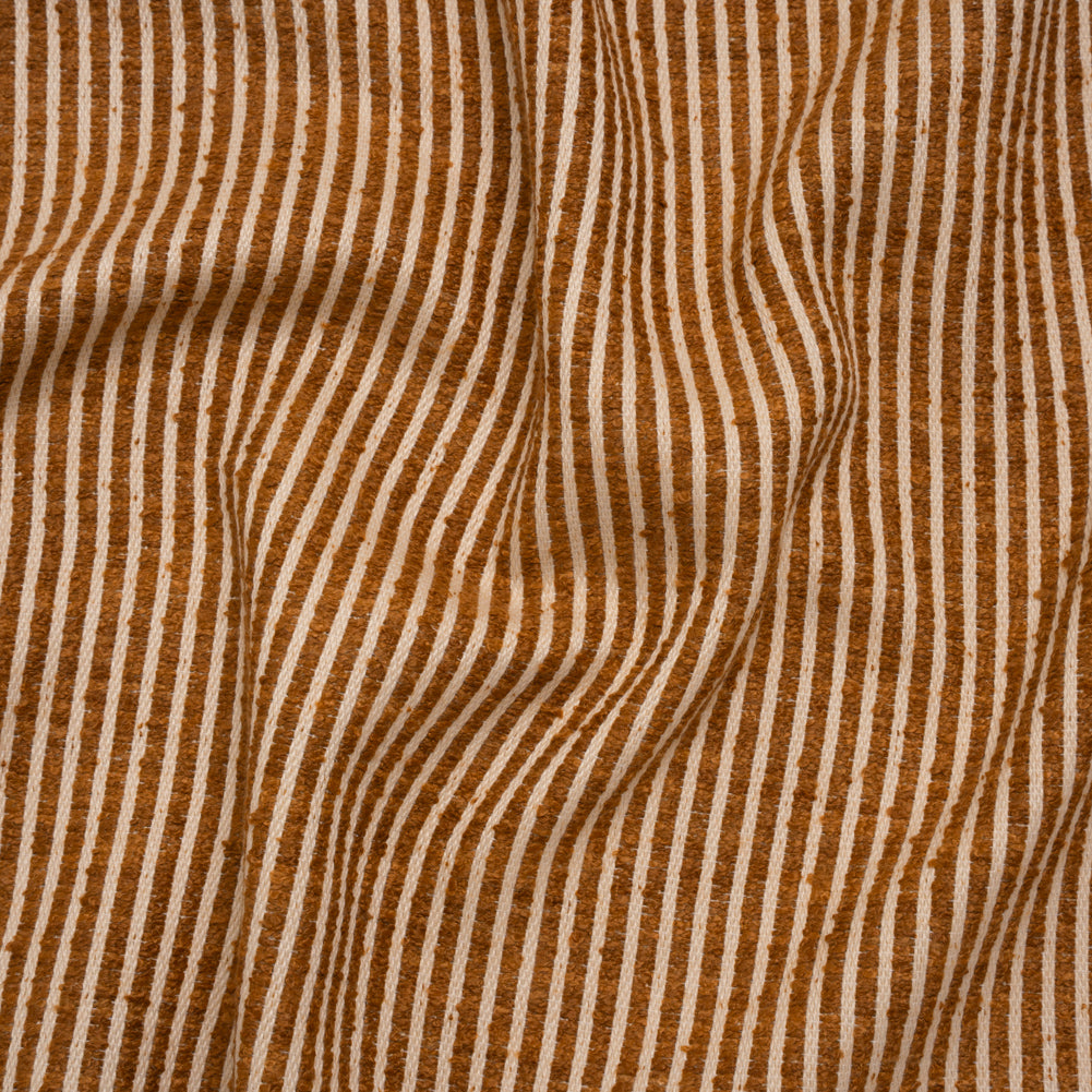 Polyester Boucle Woven - Sienna Stripes - British Imported Polyester Boucle Woven - Sienna Stripes - British Imported