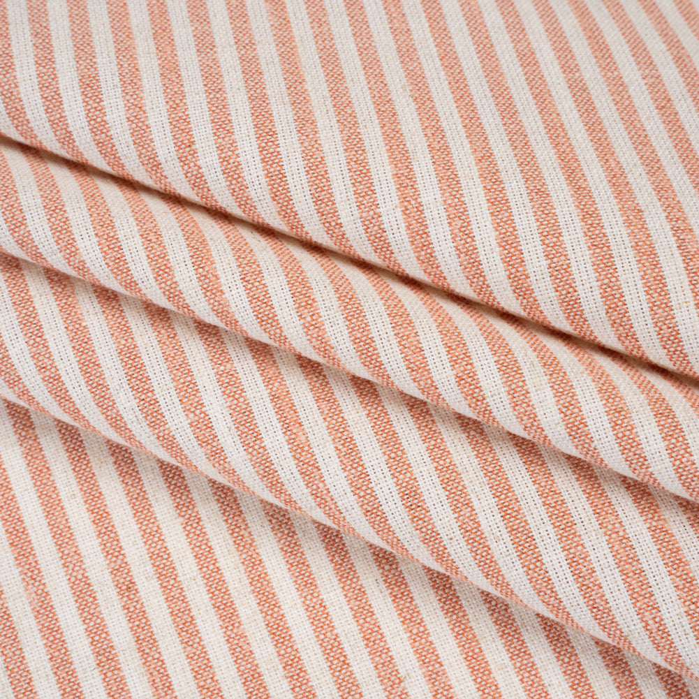 Recycled Polyester Blend Woven - Blush Pink Candy Stripes - British Imported - Folded Recycled Polyester Blend Woven - Blush Pink Candy Stripes - British Imported - Folded