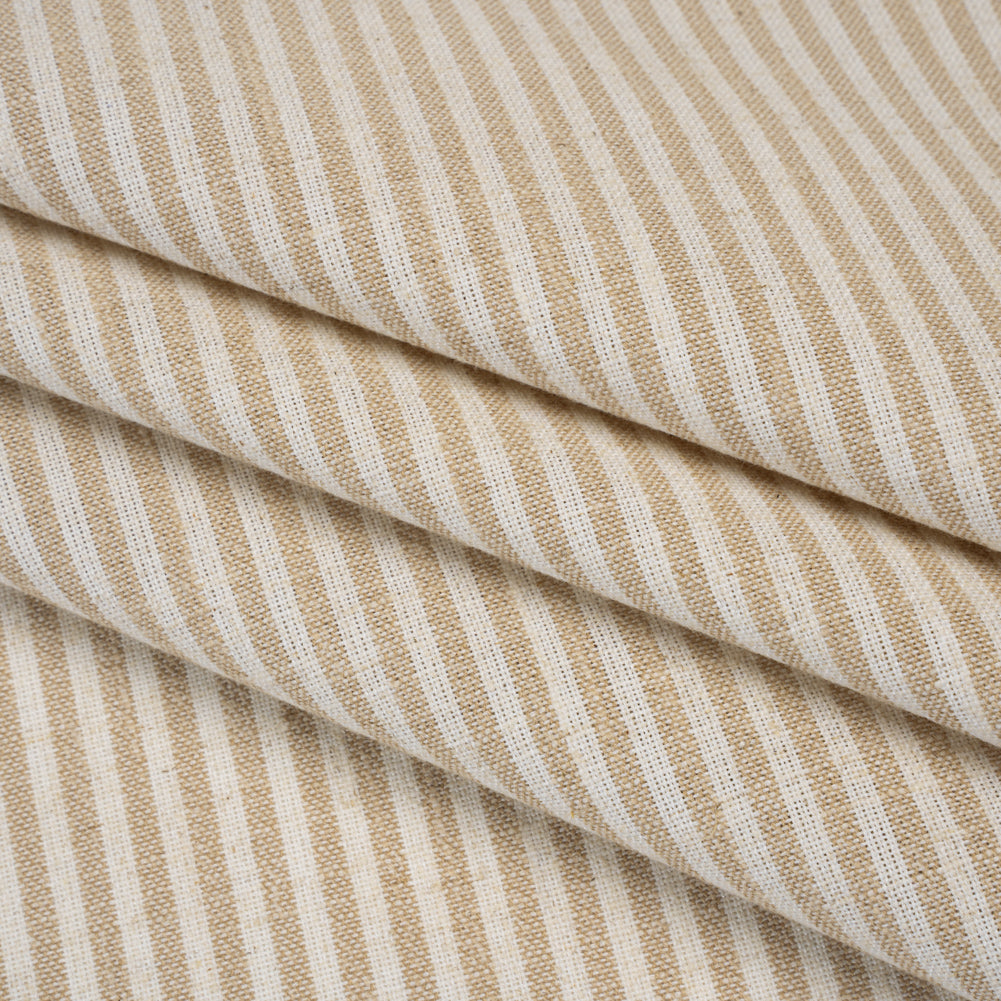 Recycled Polyester Blend Woven - Linen Candy Stripes - British Imported - Folded Recycled Polyester Blend Woven - Linen Candy Stripes - British Imported - Folded