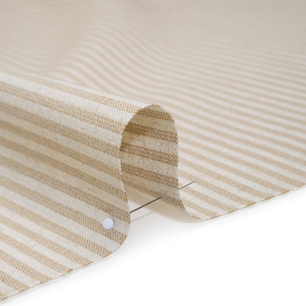 Recycled Polyester Blend Woven - Linen Candy Stripes - British Imported - Detail Recycled Polyester Blend Woven - Linen Candy Stripes - British Imported - Detail