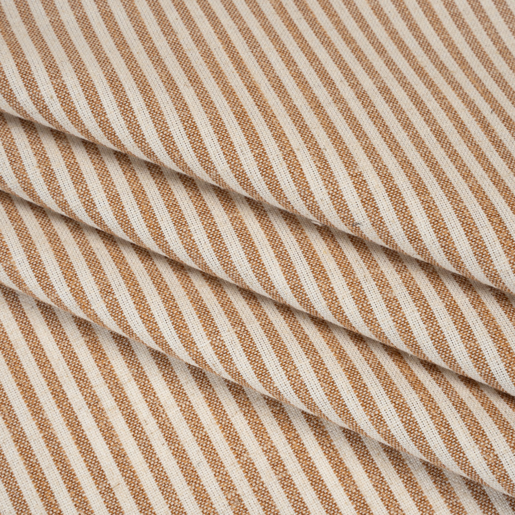 Recycled Polyester Blend Woven - Paprika Candy Stripes - British Imported - Folded Recycled Polyester Blend Woven - Paprika Candy Stripes - British Imported - Folded