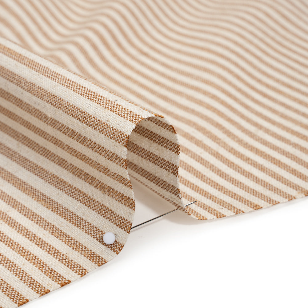 Recycled Polyester Blend Woven - Paprika Candy Stripes - British Imported - Detail Recycled Polyester Blend Woven - Paprika Candy Stripes - British Imported - Detail