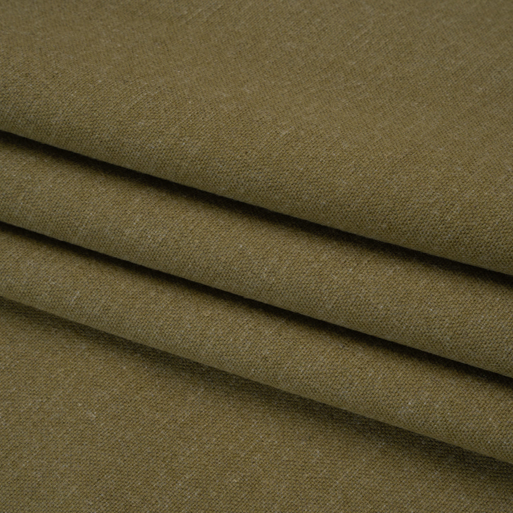 Double Wide Brushed Cotton and Linen Woven - Moss - British Imported - Folded Double Wide Brushed Cotton and Linen Woven - Moss - British Imported - Folded