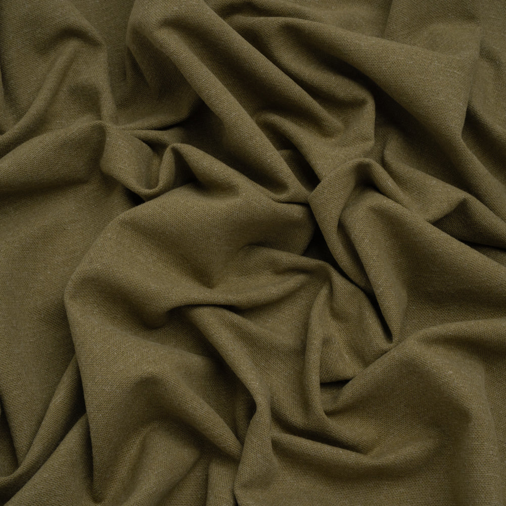Double Wide Brushed Cotton and Linen Woven - Moss - British Imported Double Wide Brushed Cotton and Linen Woven - Moss - British Imported