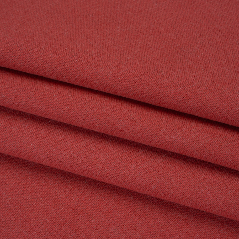 Brushed Cotton and Linen Woven - Raspberry - British Imported - Folded Brushed Cotton and Linen Woven - Raspberry - British Imported - Folded