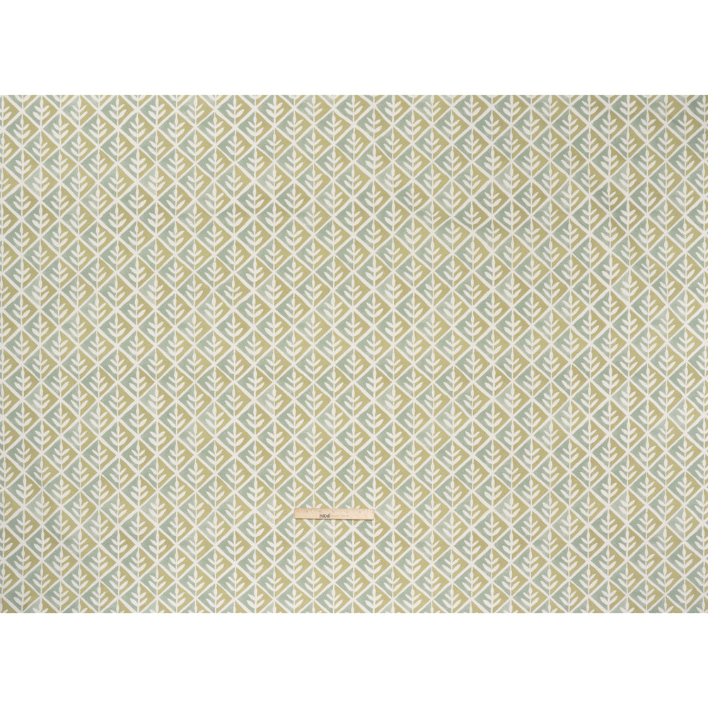 Brushed Cotton and Linen Canvas Print - Pistachio Leaves in Diamonds - British Imported - Full Brushed Cotton and Linen Canvas Print - Pistachio Leaves in Diamonds - British Imported - Full