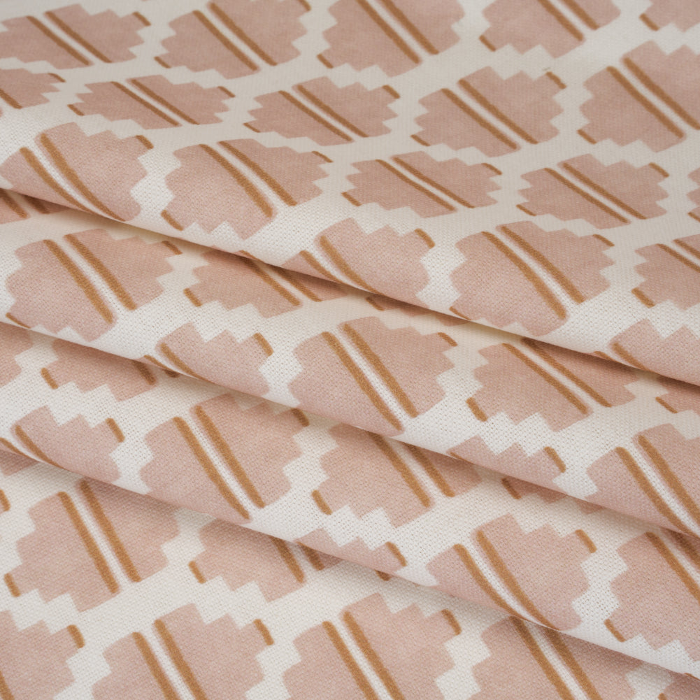 Brushed Cotton and Linen Canvas Print - Plaster Blocky Diamonds - British Imported - Folded Brushed Cotton and Linen Canvas Print - Plaster Blocky Diamonds - British Imported - Folded