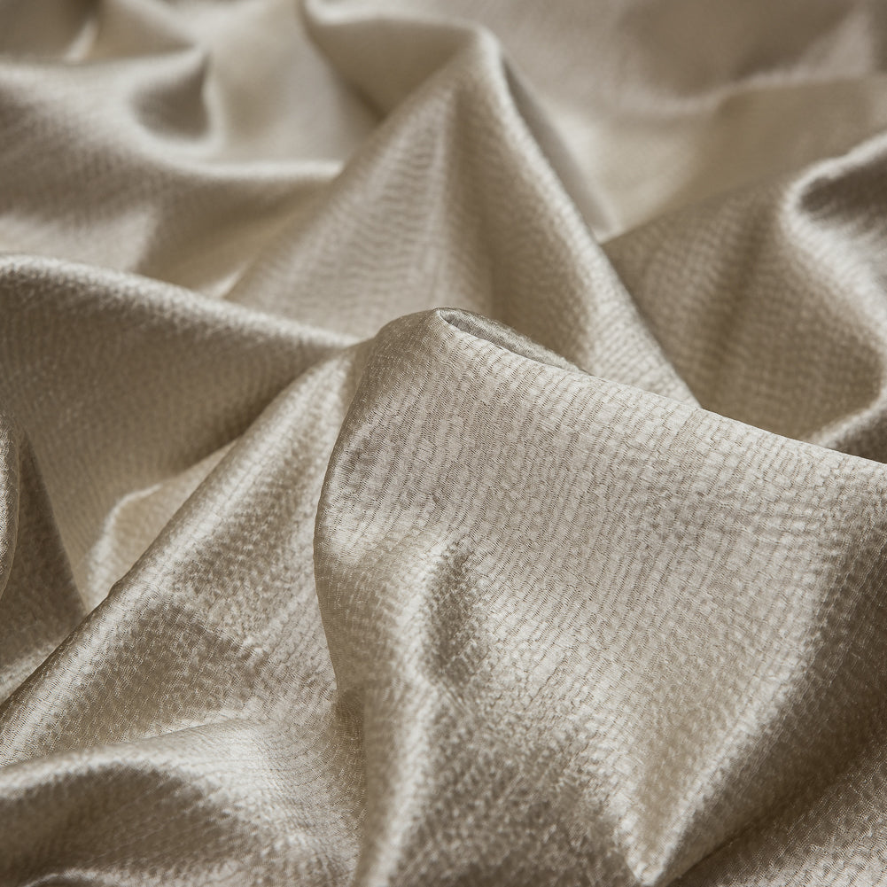 Luminous Textural Polyester Woven - Champagne - British Imported Detail Luminous Textural Polyester Woven - Champagne - British Imported Detail
