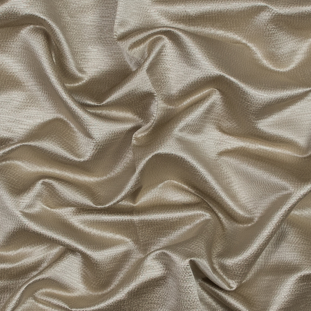 Luminous Textural Polyester Woven - Champagne - British Imported Luminous Textural Polyester Woven - Champagne - British Imported