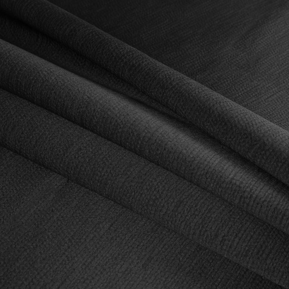 Luminous Textural Polyester Woven - Black - British Imported Folded Luminous Textural Polyester Woven - Black - British Imported Folded