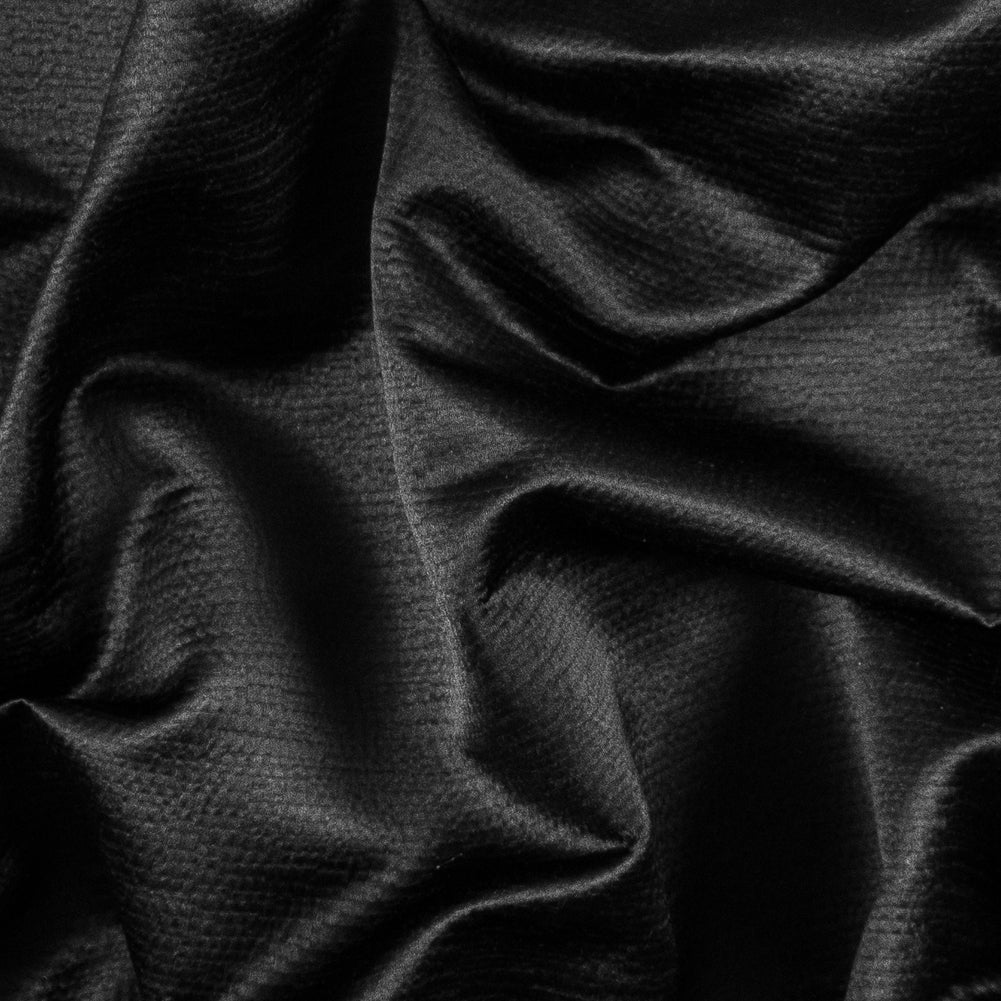 Luminous Textural Polyester Woven - Black - British Imported Luminous Textural Polyester Woven - Black - British Imported