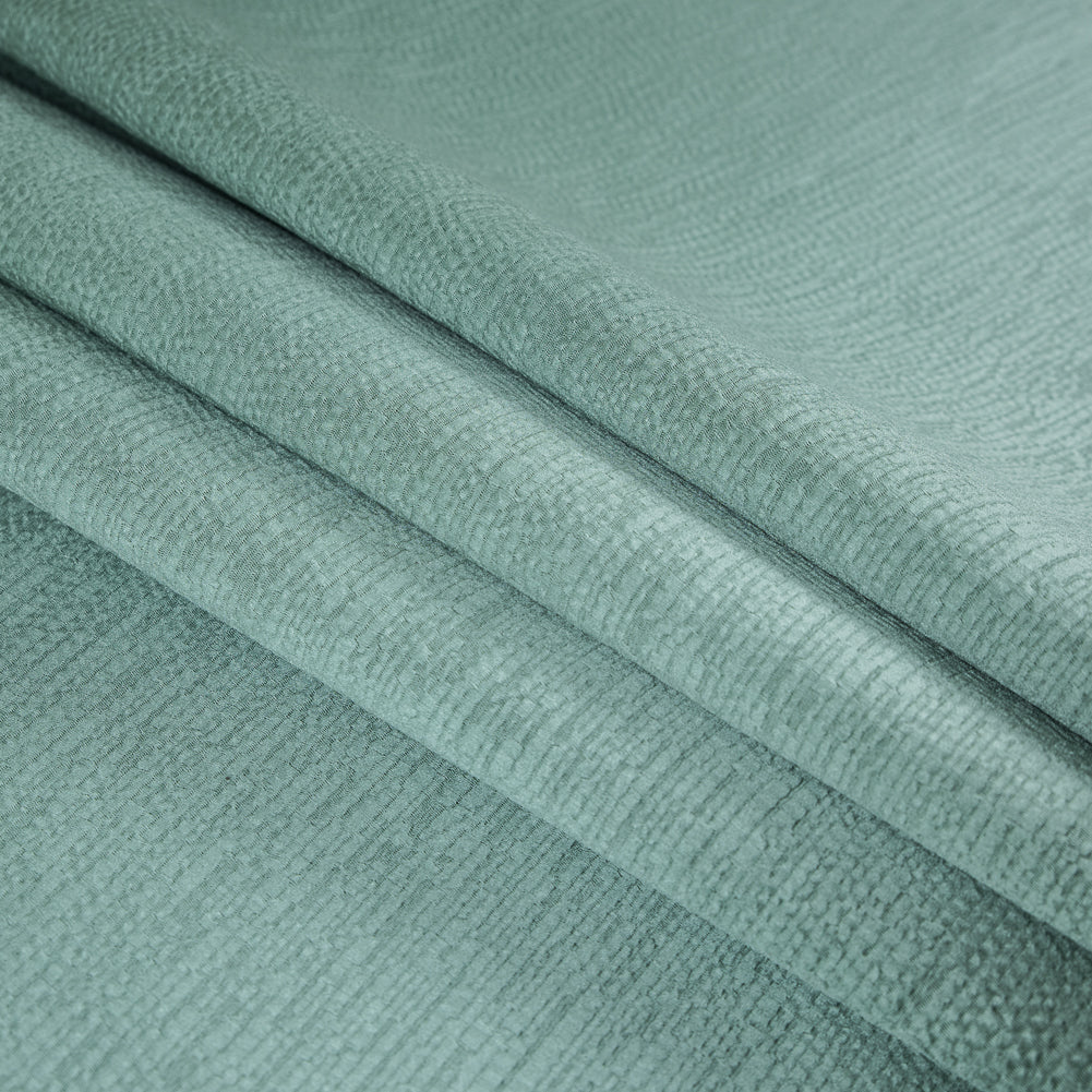 Luminous Textural Polyester Woven - Aqua - British Imported Folded Luminous Textural Polyester Woven - Aqua - British Imported Folded