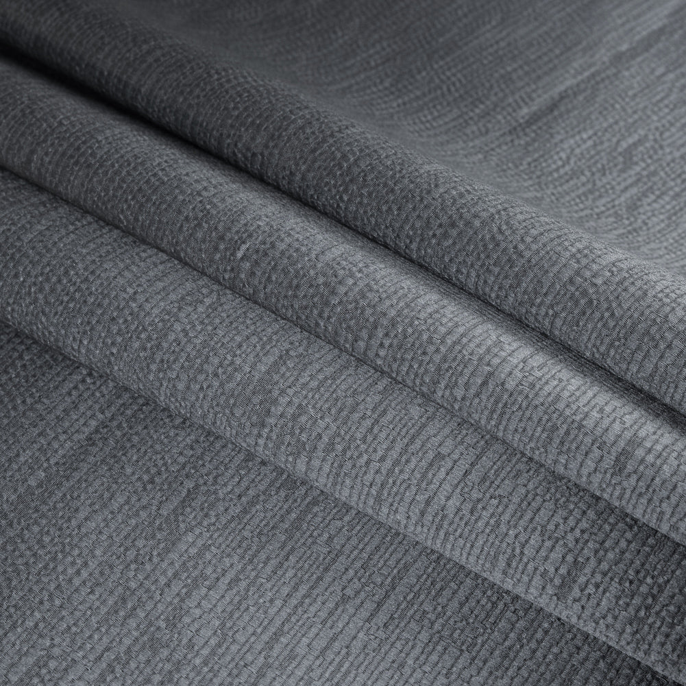 Luminous Textural Polyester Woven - Steel - British Imported Folded Luminous Textural Polyester Woven - Steel - British Imported Folded