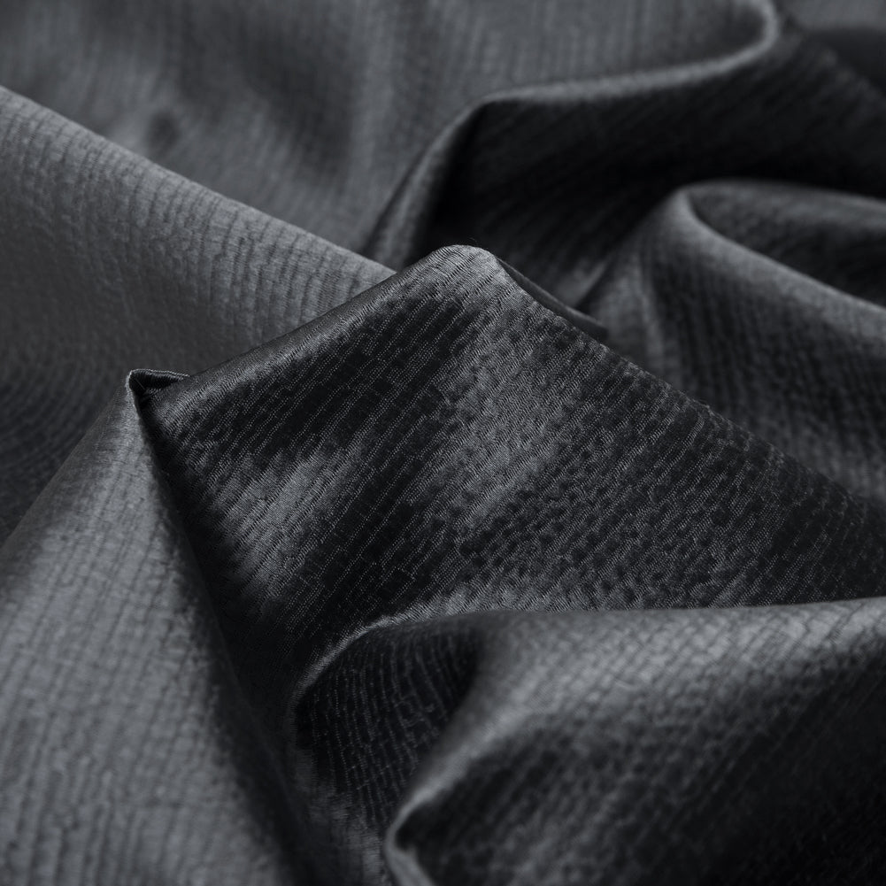 Luminous Textural Polyester Woven - Steel - British Imported Detail Luminous Textural Polyester Woven - Steel - British Imported Detail