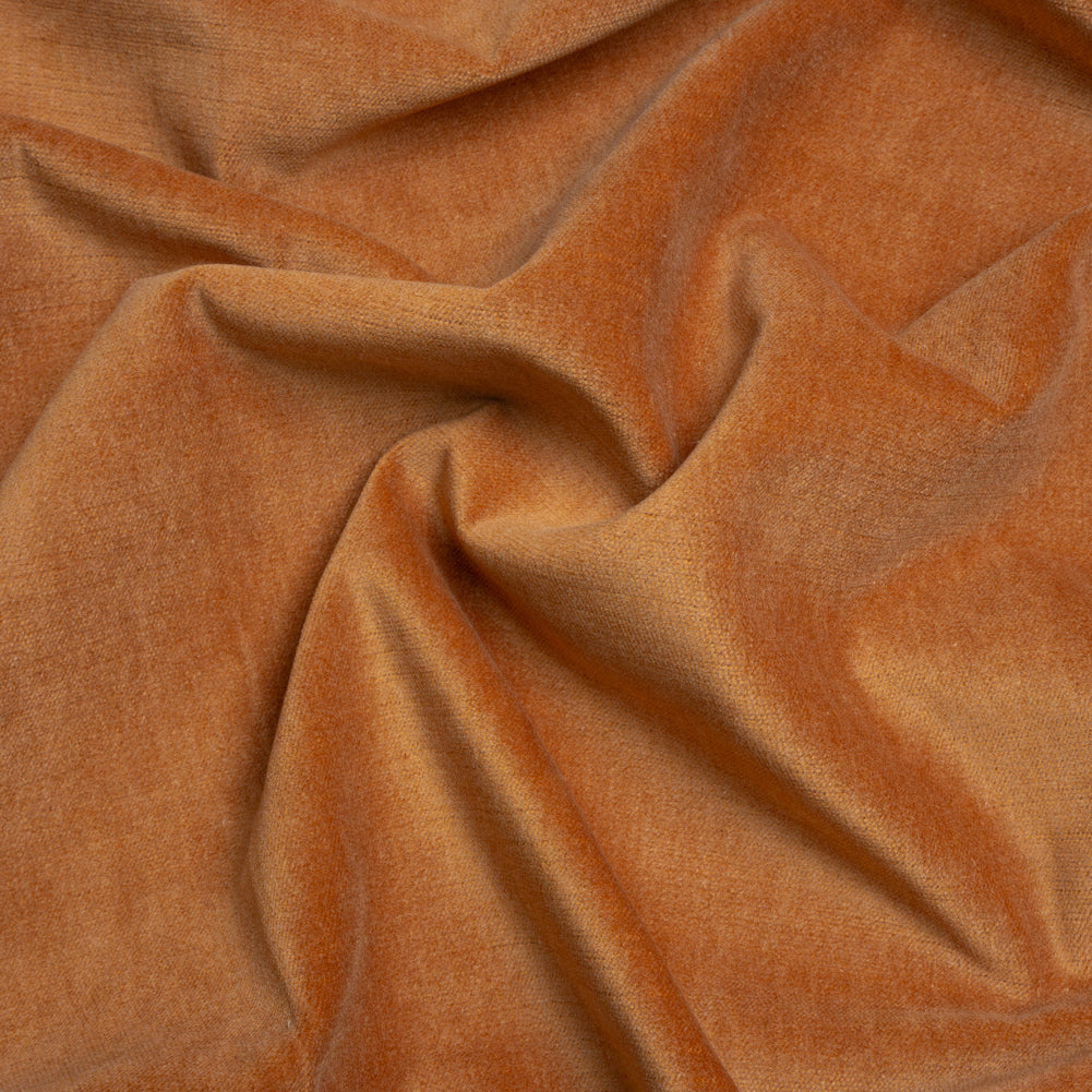 Polyester and Cotton Upholstery Velvet - Tangerine - Corry Collection Polyester and Cotton Upholstery Velvet - Tangerine - Corry Collection