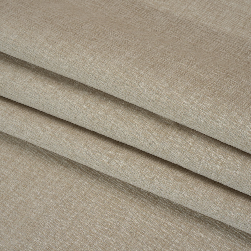 Chenille Upholstery Woven with Latex Backing - Ecru - Lovell Collection Folded Chenille Upholstery Woven with Latex Backing - Ecru - Lovell Collection Folded